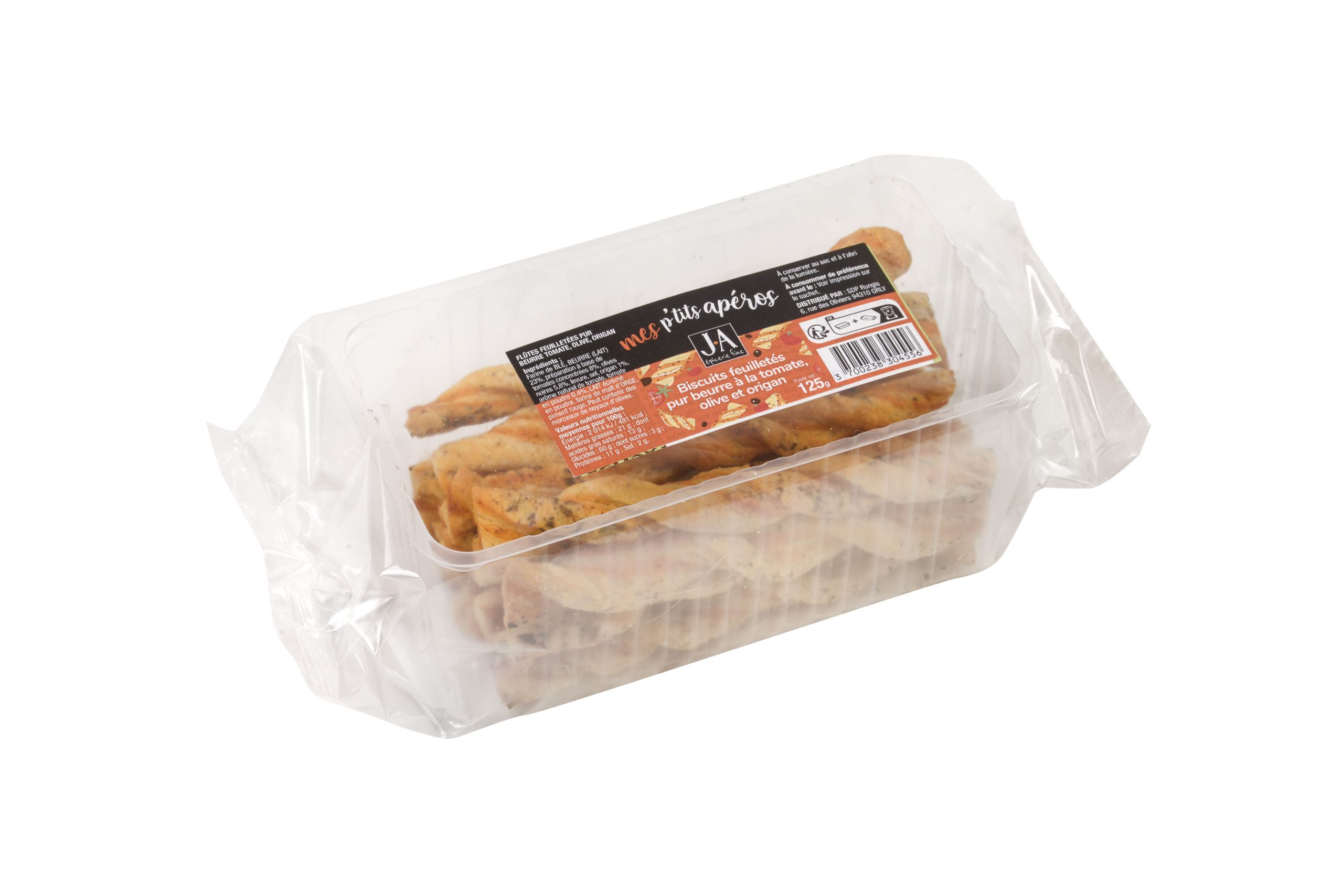 Flute Feuillettees Tomate Olive Origan