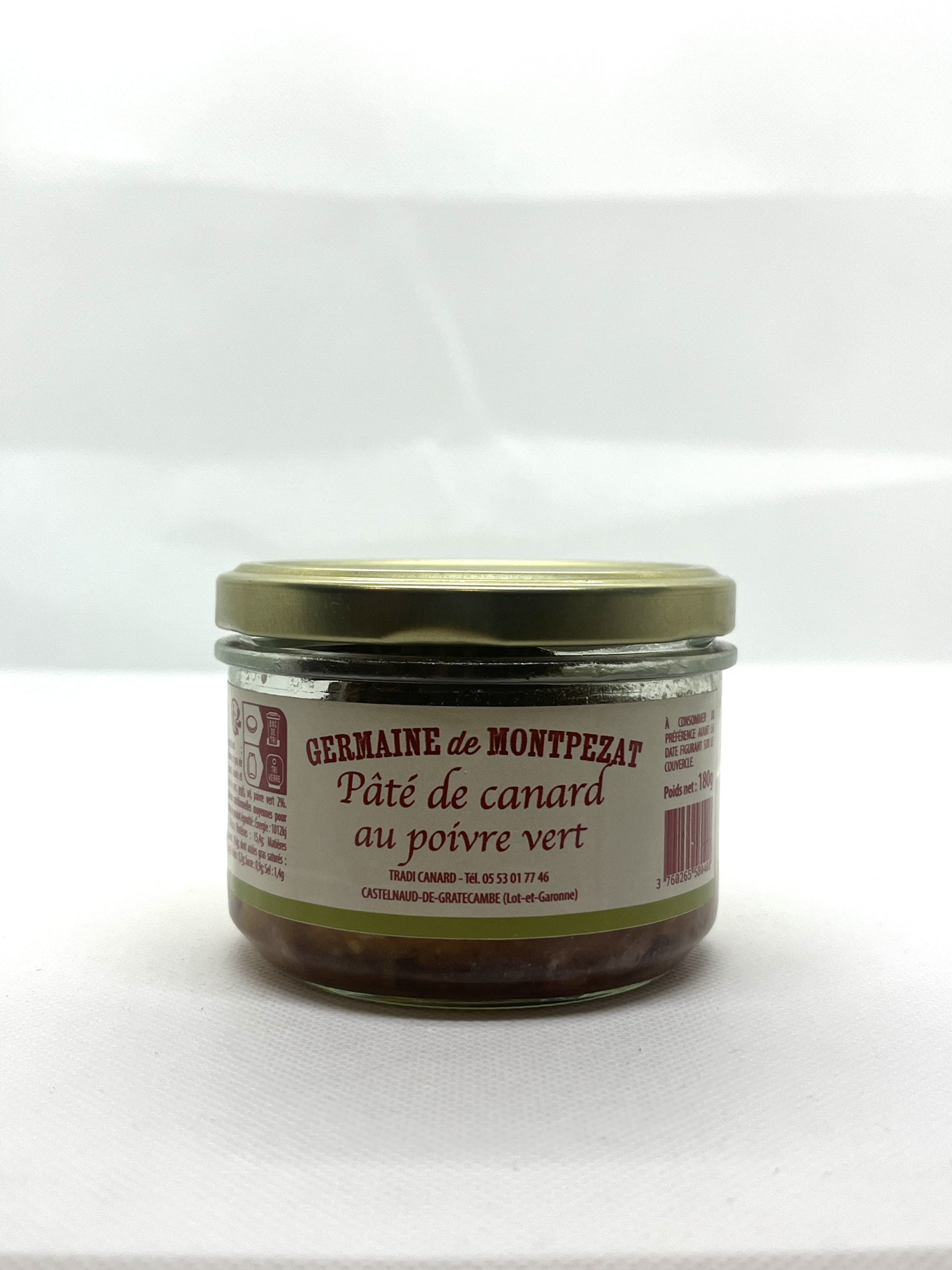 Pate de Canard Poivre Vert 180g