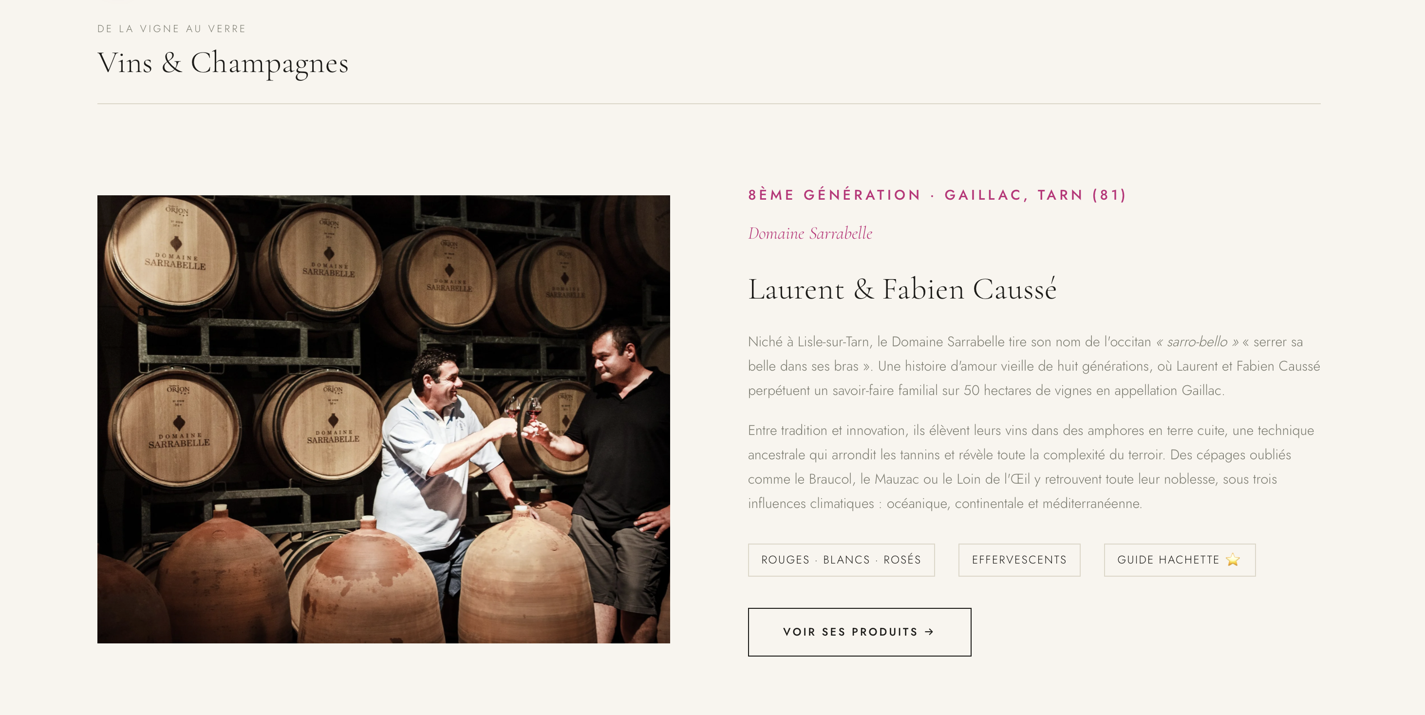 Domaine Sarrabelle, l'un de nos producteurs